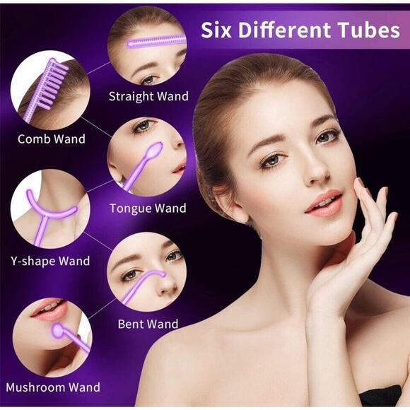 Upgrade High Frequency Facial Wand Anti-Aging Hairgrowth Portable Glass Wand - Picture 3 of 8